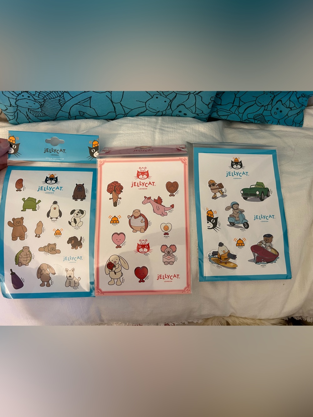 Jellycat Sticker sheets 3 packs ( limited edition valentines pack )